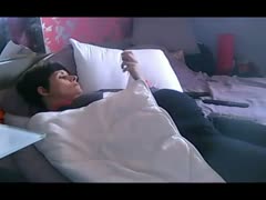 My pregnant wife's hidden cam shows her watching porn and fingering her masturbation alone.